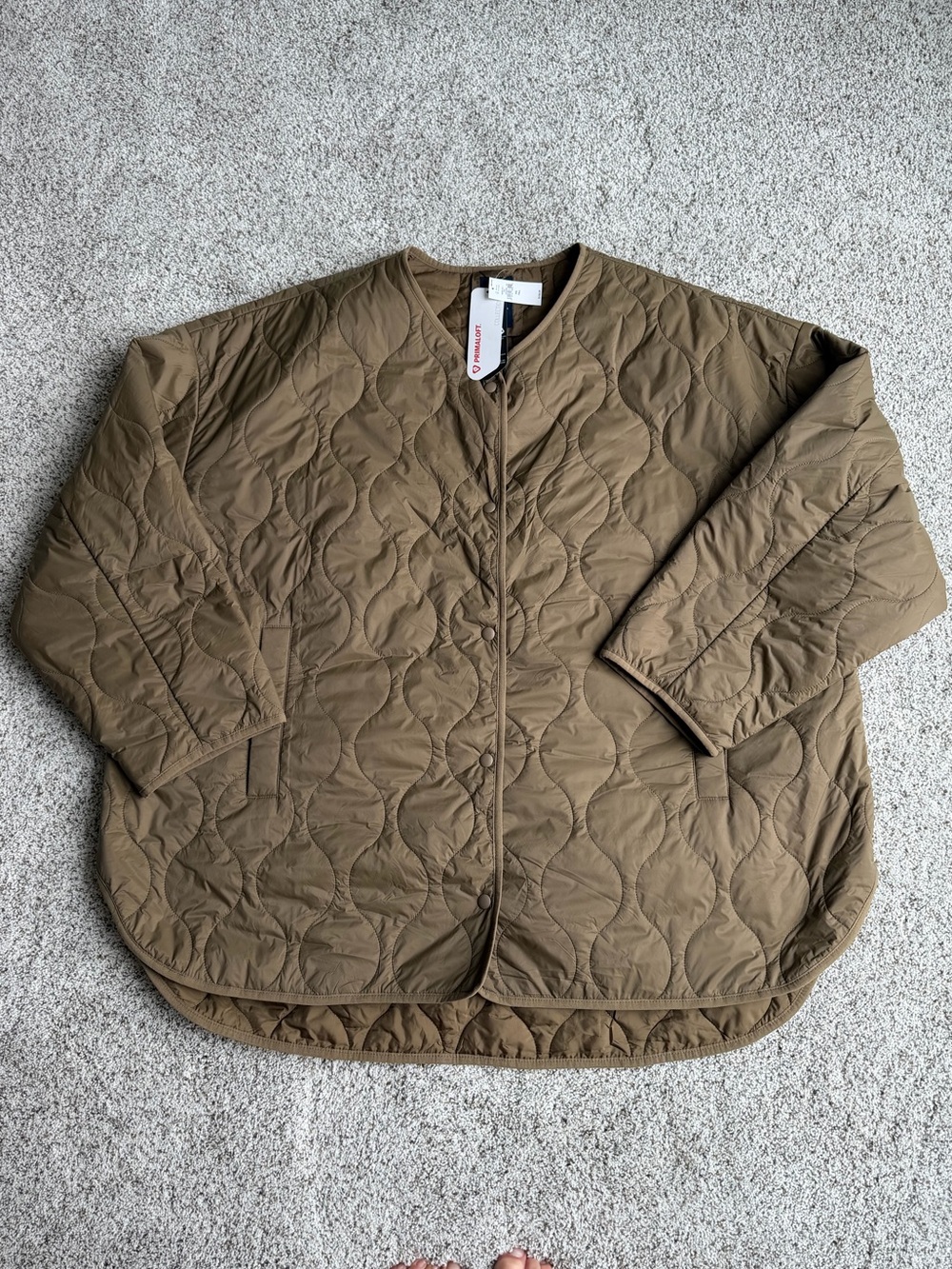 NWT Gap Primaloft Quilted Jacket XXL Tall Dried Moss Water Resistant Lightweight - Picture 3 of 10
